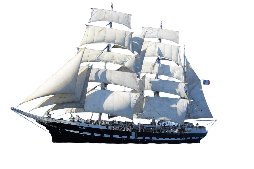 Bateau le Belem toutes voiles déployées